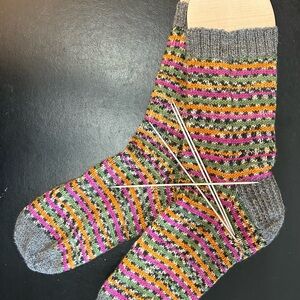 Multicolour Hand Made Knit Socks